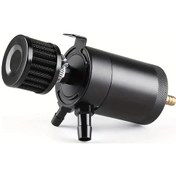 Resim Chuangyinshop Black Universal 2 Port Yağ Yakalama Tankı Rezervuar Drain Vana Breather Baffle 