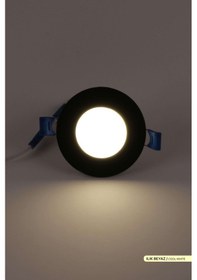 Resim ACK 3W Sıva Altı Yuvarlak LED Panel Armatür Siyah Gövde 4000K Ilı Siyah 