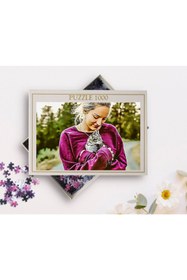 Resim Bk Gift Kişiye Özel Tam Boy Kedi Ve Kız Karikatürlü 1000 Parça Profesyonel Puzzle-1 