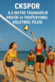 Resim CKSpor Voleybol Filesi - Ev ve Spor Salonu Antrenman Seti 