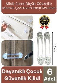 Resim Çok Amaçlı Ayarlanır Dolap Çekmece Kapağı Koruma Aparatı Bebek Çocuk Güvenlik Kilidi 6 Adet 12 Cm Çok Renkli 