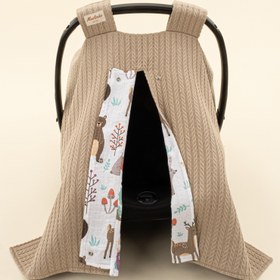 Resim Puset Örtüsü - Çift Taraflı - Taş Örgü - Orman 