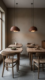 Resim Terracotta Color Handmade Ceramic Pendant Chandelier, Wabi Sabi Ceramic Lamp, - 8" / 20 Cm Diameter 