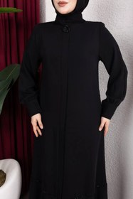 Resim Butik Siyah Adriana Kumaş Ferace Modelimiz 