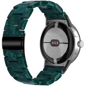 Resim Qyouth Yeşil Yedek Saat Siyahımsı Reçine Tasarımlı Kordonlu Kayış 41mm 20mm Hızlı Google Cilalı Band 
