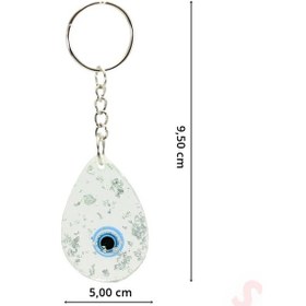 Resim Epoksi Nazarlı Anahtarlık, Gümüş - 1 Adet Gümüş 