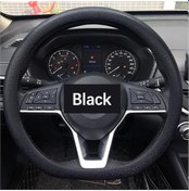 Resim Mufunye 4 Mevsim Silikon Direksiyon Kılıfı - Kaymaz Yüzeyli Ultra Dayanıklı Evrensel Araç İç Aksesuar Siyah 