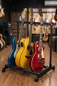 Resim Lastvoice GR-330 Profesyonel 3`lü (Üçlü) Çoklu Gitar Standı Sehpası 