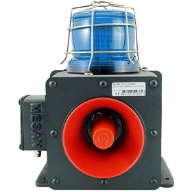 Resim Mesan Endüstriyel Işıklı Siren 43 Ses Kontaklı Alüminyum Gövde Mavi 12-60vac/dc Ms 1333.5.12-60vac/dc 