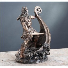 Resim Veronese Design İskandinav Savaşçı Viking Gemi Üzerinde Heykel 