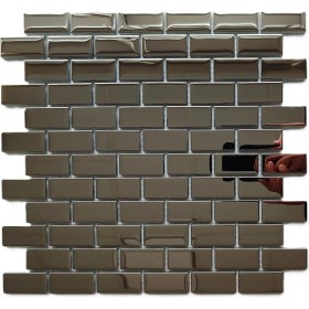 Resim Mutfak Tezgah Arası, Iç ve Dekorasyonda Tüm Yüzeyler Için, 23X48 mm Gümüş Krom 30X30 cm. Fileli Kristal Cam Mozaik. ( 1 M2 Fiyatıdır ) 