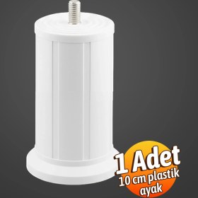 Resim Badem10 Keson 1 Adet 10 cm Beyaz Plastik Mobilya Baza Tv Ünitesi Yükseltme Ayağı Destek Ayağı 