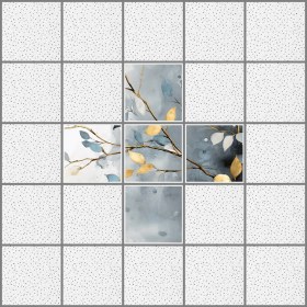 Resim Gök Panel 60 x 60 LED Panel Aydınlatma Desenli 3x3 5'li Grup Özel Seri 46511484SA 