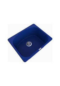 Resim Polex Cristalüx Granit Evye P-OL60 Mavi Tezgah Altı Ve Tezgah Üstü Kare Mutfak Evyesi 60x49.5 CM 