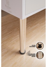 Resim Metal Mobilya Ayağı 30 Cm Krom Tekli Orta Sehpa Yan Sehpa Tabure Puf Destek Ayağı Krom 42 Çap 30 Cm 