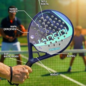 Resim Karbon Fiber Padel Raketi Mavi 