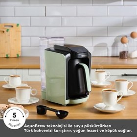 Resim Karaca Hatır Su Hazneli Otomatik Türk Kahve Makinesi Cabbage Green 