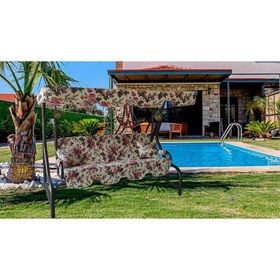 Resim Vip Home Concept 3 Kişilik Süngerli Salıncak Minderi Seti İngiliz Gülü 