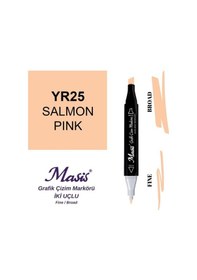 Resim Çift Uçlu Marker Grafik Çizim Kalemi 25 Somon Pembe 