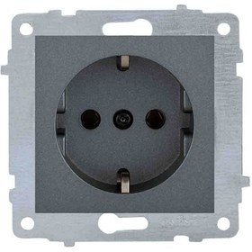 Resim Ovivo Grano Füme Topraklı Priz Çerçevesiz Klasik 