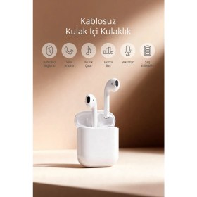 Resim Piranha 9946 Wireless Kablosuz Kulak Içi Kulaklık Beyaz Renkli Kulakiçi Stereo Müzik Dinleme 