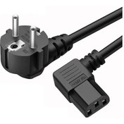 Resim C13 Power Güç Kablosu 90° Derece L Uç Sol Açılı - 1.8 mt 
