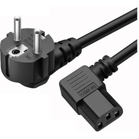 Resim C13 Power Güç Kablosu 90° Derece L Uç Sol Açılı - 1.8 mt 