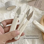 Resim Koruyucu Kapaklı 3/1 Makas Paketi - Paslanmaz Çelik El İşi ve DIY Mini Dikiş Makası, U-Şekilli Makaslar, Çok Amaçlı Kumaş ve İplik Kesme Aracı, Terziler İçin Temel 
