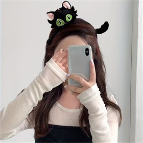 Resim Velur Kedi Kulak Bantları, Şirin Tatlı Stil ile Hayvan Aksesuarları, Renk Eşleşen Kıyafet Süsleme Bantları, Tüysüz Tek Parça Aksesuar, Yüz Yıkama, Maske Uygulaması, Parti Giyim, 14+ Yaşlı Kızlar İçin Uygun 