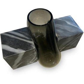 Resim Vanessa Mitrani Press Vase Smoke / Grey Marble - Üfleme Cam 