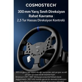 Resim Cosmostech Pxn V99 Direksiyon Seti – Ps5, Ps4, Xbox, Pc Uyumlu, 3.2nm Vites & Pedal Dahil 