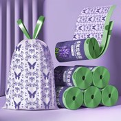 Resim 100 adet No-Tear Çekme Çöp Torbaları - Büyük Kapasiteli Kalın Dayanıklı Plastik Torbalar, Mor ve Yeşil Tutacaklar, Sivrisinek ve Zararlı Giderici Mutfak Çöp Torbaları, Ev, Banyo, Mutfak, Oturma Odası Kullanımı İçin, Ev, Banyo Atık Torbaları, Zarif Çöp Torbaları, Kalın Malzeme 