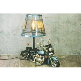 Resim Dekoratif Metal Polis Motosikletli Abajur Çok Renkli 