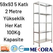 Resim Mekoraf Mekoraf 59X93 5 Katlı 2 Metre Yükseklik Raf Sistemi 