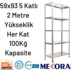 Resim Mekoraf Mekoraf 59X93 5 Katlı 2 Metre Yükseklik Raf Sistemi 