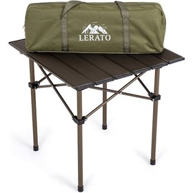 Resim Lerato Basic Alüminyum Katlanır Portatif Küçük Boy Kamp ve Piknik Masası - Kahverengi - 49 x 52 x 49 CM 