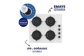 Resim Ferre Fryart Beyaz Cam Ankastre Set | 9 Kademe Ocak | 7 Fonksiyon Fırın | 36 Db Sessiz 