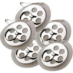 Resim Çay Süzgeci 5'li Paket Her Demliğe Uyumlu Desire Plus Paslanmaz Çelik Çaydanlık Süzgeci 