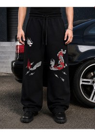 Resim Bpm Premium Nakışlı Dragon Patch Baggy Eşofman Altı Çok Renkli 
