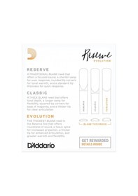 Resim D'addario Dce1025 Reserve Evolution Bb Klarnet Kamışı No: 2.5 Orta Seviye - 10'lu Paket Rahat Çalım, Yumuşak Ton Ve Profesyonel Kontrol 
