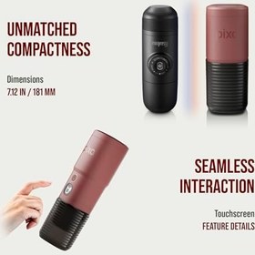 Resim WACACO Elektrikli ve Taşınabilir Kahve Makinesi, 4 Kahve Çeşidi ve Hızlı Isınma, 3 x 3000 mAh Pil, 20 bar Öğütülmüş Kahve ve NS Kapsül İçin Taşınabilir Espresso Makinesi (Tscan Kırmızı) 
