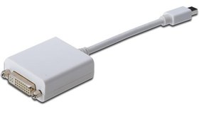 Resim AK-340406-001-W DisplayPort (DP) Dvi-I Adaptörü, Kablolu, mini DP Erkek Dvi-I (24+5) Dişi, 0.15 metre, DP 1.1a uyumlu, DP 1.2 uyumlu, 2x zırhlı, UL, CE, nikel kaplama, beyaz renk 