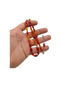 Resim Han Ticarethane Sarı Kırmızı Püsküllü Toz Kehribar Tesbih 