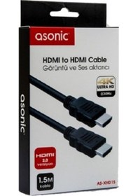 Resim Asonic Xhdm 20- 15 4K Ultra Hd Hdmi Kablo 30 Hz. 1.5 Metre 