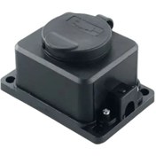 Resim Monyee Siyah Kauçuk Ip54 Su Geçirmez Dış Mekan Soketi, Toprak Bağlantılı, 16a, 250v, 3500w, Avrupa Standartı 