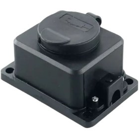 Resim Monyee Siyah Kauçuk Ip54 Su Geçirmez Dış Mekan Soketi, Toprak Bağlantılı, 16a, 250v, 3500w, Avrupa Standartı 