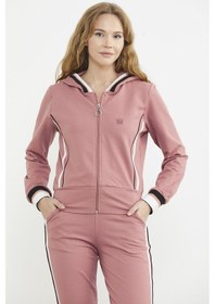 Resim Renkli Biye Detaylı Jogger Eşofman Takım - Pembe Pembe 