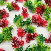 Resim 50 Adet Canlı Renkli Yapay Mercan Süslemeleri Akvaryumlar, DIY Bonsai ve Dış Mekan Bahçe İlkbahar Dekoru için - Çeşitli Renklerde (Kırmızı, Yeşil, Sarı) PVC Plastik, Akvaryum Süslemeleri 