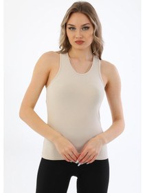 Resim Penyebizden Kadın Pamuklu Likralı Sporcu Askılı Atlet-bej Bej 