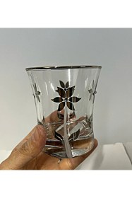 Resim Azur Su Bardağı 6 Lı Gümüş Dekorlu Model 240 Cc Elegan Su/meşrubat Bardak Seti Şeffaf 